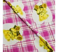 Teddy Bear Print Fleece Fabric, 150cm Width, 250gsm, Polyester, Plush Soft Material for Blankets and Crafts, Supplied by The Metre as One Continuous Piece (PowderPink, by The Metre)