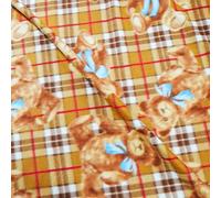 Teddy Bear Print Fleece Fabric, 150cm Width, 250gsm, Polyester, Plush Soft Material for Blankets and Crafts, Supplied by The Metre as One Continuous Piece (Brown, Sample)