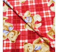 Teddy Bear Print Fleece Fabric, 150cm Width, 250gsm, Polyester, Plush Soft Material for Blankets and Crafts, Supplied by The Metre as One Continuous Piece (Pink, by The Metre)