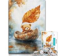 Teddy Bear Sailing Walnut Shell Boat 1000 Piece Jigsaw Puzzles for Teenagers Gifts,Educational Game Challenge Toy Wall Decoration Unique Birthday And Xmas Gifts (50x75cm)