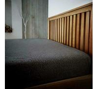 Teddy Bear Sherpa Fleece Thermal Extra Warm Soft Cosy Bed Fitted Sheet (Charcoal, Double)