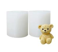 Teddy Bear Silicone Mold - 2Pcs 3D Cute Bear Non-Stick Candle Mold, for Candle Making Soap & Plaster DIY Crafts