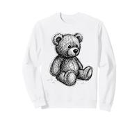 Teddy Bear Sketch Black White Art Drawing Sweatshirt