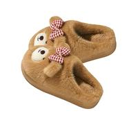 Teddy Bear Slippers for Women & Couples, Cute Plush Fuzzy Indoor House Slippers, Warm Winter Soft Cartoon Animal Home Shoes with Non Slip Sole, Cozy Bedroom Footwear Gifts for Girls