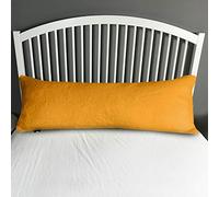 Teddy Bear Super Soft Plush Warm Fleece Cozy Fuzzy Long Body Bolster Bedding Cuddle Pillow Cases Nursing Pregnancy Back Neck Support Maternity Orthopedic Mustard Small Double
