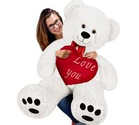 Teddy Bear White 100cm incl Heart Pillow