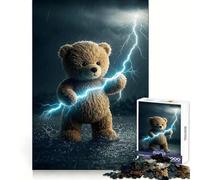 Teddy Bear with Lightning Power 1000 Piece Jigsaw Puzzles for Adults Jigsaw Memory Lift Slow Enjoy Image Assembly Creative Gift (50x75cm)