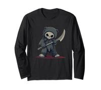 Teddy Bear with Scythe for a Haunting Touch Long Sleeve T-Shirt