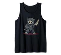 Teddy Bear with Scythe for a Haunting Touch Tank Top