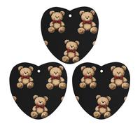 Teddy Bears 3 PCS Car Air Freshener Hanging Aromatherapy Tablets Automotive Ornament for Auto Room Bathroom Bedside Love form