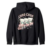 Teddy Bears Choo Choo Train Kids Pastel Coquette Matching Zip Hoodie