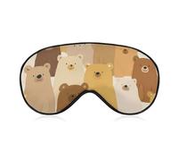 Teddy Bears Faces Blackout Sleep Mask for Side Sleeper Soft Covers for Travel Essentials Nap