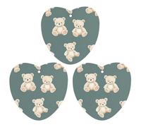 Teddy Bears Funny 3 Pcs Automotive Air Fresheners Mirror Aromatherapy Tablets Ornament Car Fragrance Scented Cards Love form