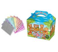 Teddy Bears Garden Picnic Party Boxes -Themed Character Loot Treat Box - plus FREE Party Bags (12)