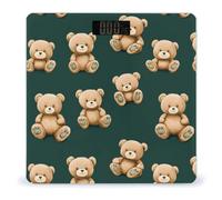 Teddy Bears Pattern Bathroom Scales for Body Weight Led Display Step-On Digital Weighing Scales for People