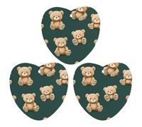 Teddy Bears Pattern Funny Car Air Fresheners 3pcs Long Lasting Scent Automotive Hanging Scented Cards Tablets