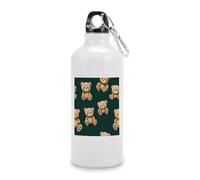 Teddy Bears Pattern Printed Water Bottle for Sports with Lids Stainless Steel Leakproof Insulated Hot Cold Travel Cup
