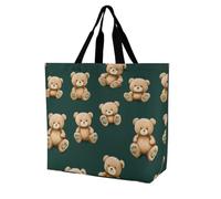 Teddy Bears Pattern Women's Tote Bag Reusable Shopping Handbag