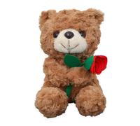 Teddy Bears Rose Bear, 20cm Sitting Style Holding Flowers Bear for Girlfriend Plush Toy Cuddly Cute Flower Bears Anniversary Valentines Gifts Birthday Gifts for Wife Girlfriend For ages 15 and up
