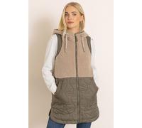 Teddy Borg And Padded Hooded Gilet Klass. Beige L