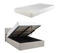 Teddy Boucle 4Ft6 Double Gas Lift Up Ottoman Storage Bedframe (H: 88.5Cm X W: 153Cm X L: 203Cm) (Boucle Beige)
