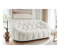 Teddy Boucle Fabric White Atrani 2 Seat Accent Chair