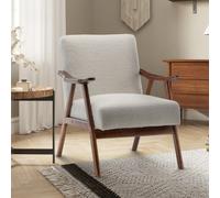 Teddy Boucle Fabric White Selma Accent Chair