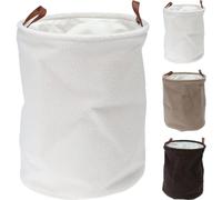 Teddy Boucle Storage Basket - Laundry Hamper with Handles for Blankets, Clothes & Toys - Soft Storage Basket for Bedroom, Living Room & Bathroom - Cream