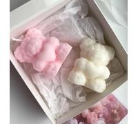 Teddy candle, Pink and White, Party Decoration