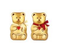 Teddy Chocolate Bear 2 Pack 2X100g - Gift Set with 1 Milk Chocolate and 1 White Chocolate Teddy, Gold Foil Wrapped with Ribbons, Perfect Christmas Stocking Stuffers