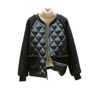 Teddy Coats for Women UK Petite Sherpa Fleece Jacket Ladies Clearance Quilted Padded Coat Winter Puffer Jackets Patchwork Bomber Baseball Jackets Winter Military Jacket Warm Cargo Coats