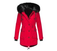Teddy Coats for Women Women's Plus Size Winter Coats, Women's Waterproof Ski Jacket Hooded Winter Snow Coat Windproof Raincoat Winter Warm Snow Coat(Red-e,5XL)