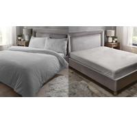 Rapport Home Duvet Cover Set Teddy - Fleece Polyester with Pillowcase - Single Silver