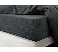 Teddy Cuddle Fleece Fitted Sheets Elasticated upto 30cm Deep Fluffy Warm & Soft Winter Essential Premium No Tear Bed Sheet (Charcoal Grey, Double)