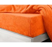 Teddy Cuddle Fleece Fitted Sheets Elasticated upto 30cm Deep Fluffy Warm & Soft Winter Essential Premium No Tear Bed Sheet (Orange, Single)