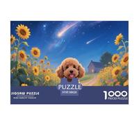 Teddy DogPuzzles for Adults Pet DogEducational 1000 Piece Home Decoration Challenging There Are Letters on The Back 38x26cm/1000pcs