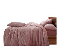 Teddy Double Duvet Set Pink, Super Soft Fluffy Luxury Design, Cosy Warm Bedding, 3 Piece Cuddly Fleece Bedset, Easy Care DuvetCover Bedlinen, 1 Quilt Cover + 2 Pillow Cases by Gaveno Cavailia®