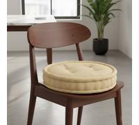 Teddy Fabric Round Booster Cushion Soft Seat Riser Pad For Dining Chair Beige