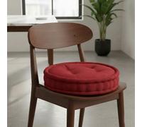 Teddy Fabric Round Booster Cushion Soft Seat Riser Pad For Dining Chair Red