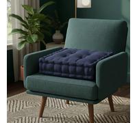 Teddy Fabric Square Booster Cushion Soft Seat Riser Pad For Dining Chair Navy