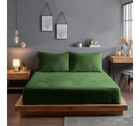 Teddy Fitted Sheet 30Cm Extra Deep Soft Cuddly Soft Touch Bedding Green
