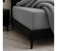 Home Sweet Home UK 30CM/12” Extra Deep Teddy Fleece Fitted Sheet Double - Cozy Soft Touch Warm Luxury Fur Fleece - Thermal Fluffy Teddy Bear Bed linen - Machine Washable