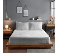 Teddy Fitted Sheet 30Cm Extra Deep Soft Cuddly Soft Touch Bedding White