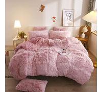 Teddy Fleece Bedding Set, Snuggle Cuddle Hugg Snug Sherpa Duvet Cover with Pillowcase - Super Soft, Fluffy & Warm Thermal Winter Bed Set - Cozy Plush Blanket Feel (Blush Pink, King)