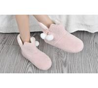 Teddy Fleece Bootie Slippers, Small,Cream