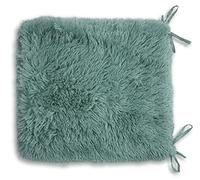 Teddy Fleece Chair Pads SOFT & SNUG Fur With Reversible Plain Sherpa Teddy Fleece Seat pads REMOVABLE Dining Garden Chair Cushion Luxury Super Soft Fluffy Fur Seat Pads With Ties Backs (4, Teal)