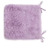 Teddy Fleece Chair Pads SOFT & SNUG Fur With Reversible Plain Sherpa Teddy Fleece Seat pads REMOVABLE Dining Garden Chair Cushion Luxury Super Soft Fluffy Fur Seat Pads With Ties Backs (Lilac, 4)
