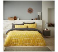 GC GAVENO CAVAILIA Fleece Bedding Set Double - Ochre Teddy Duvet Cover With Pillowcases - Super Soft Fluffy Warm Quilt Bed Set