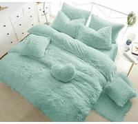 Teddy Fleece Duvet Cover with Pillow Case Thermal Warm Soft Cozy Bedding Bed Set (Duck Egg, Double Duvet Cover Inc P/Case)