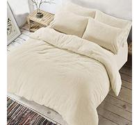 Teddy Fleece Duvet Quilt Cover with Matching Pillowcases Thermal Warm Soft Cosy Fluffy Bedding Set Available in 7 Colours (Cream, Single)